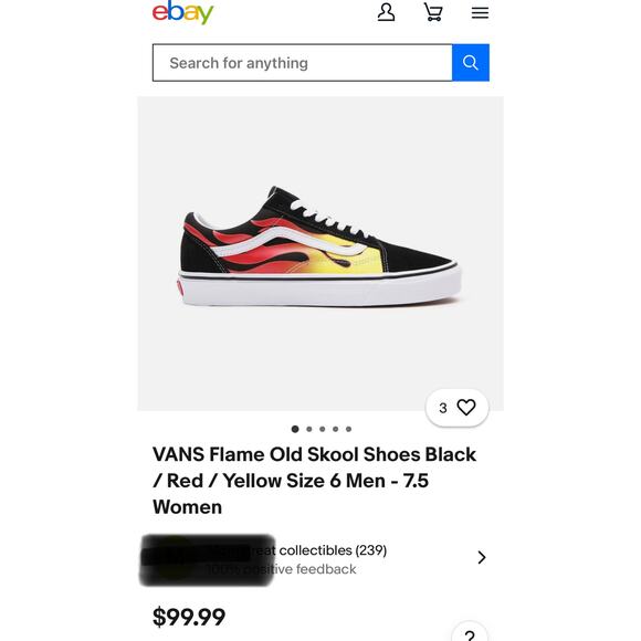 Vans Old Skool Fire Red Yellow Flame Men’s Sneakers 10 - Picture 12 of 13